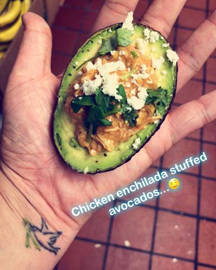 chicken avocado stuffed enchiladas